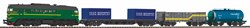 97940 Стартовый набор «Тепловоз M62 + 3 грузовых вагона СЖД VI». Рельсы на "призме" - фото 15680