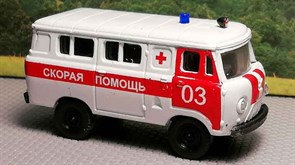 RUSAM-UAZ-452-30-023 Санитарный автомобиль УАЗ-452А «СКОРАЯ ПОМОЩЬ» «03», 1:87, 1965, СССР.