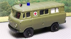 RUSAM-UAZ-452-30-003 Санитарный автомобиль УАЗ-452 с синим спецсигналом, 1:87, 1965, СССР